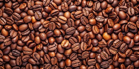 Obraz premium Roasted Coffee Beans Background Texture A Rich, Aromatic Close-Up of Dark Brown Beans