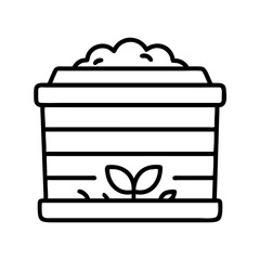 compost bin icon, compost bin line art - simple line art of compost bin, perfect for compost bin logos and icons