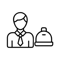 concierge icon, concierge line art - simple line art of concierge, perfect for concierge logos and icons
