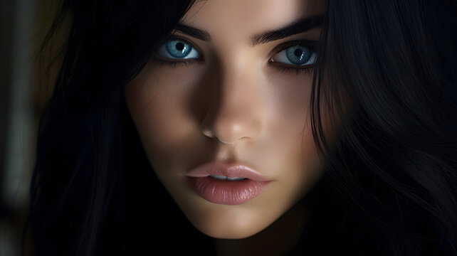 "Mysterious Woman with Blue Eyes"