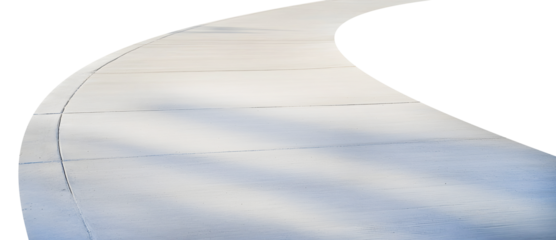 A gently curving concrete footpath, sleek curbs, and subtle shadows cast a serene, minimalist vibe.  The path invites exploration and contemplation., cut out,transparent background