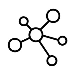 connected nodes icon, connected nodes line art - simple line art of connected nodes, perfect for connected nodes logos and icons