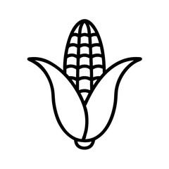 corn icon, corn line art - simple line art of corn, perfect for corn logos and icons