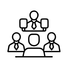 corporate meeting icon, corporate meeting line art - simple line art of corporate meeting, perfect for corporate meeting logos and icons