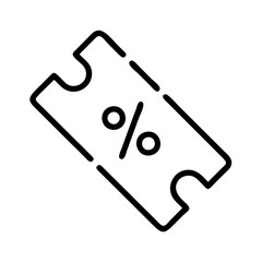 coupon icon, coupon line art - simple line art of coupon, perfect for coupon logos and icons