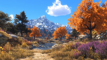 Fototapeta premium Exploring a majestic rugged canyon landscape with river carving through nature photography scenic view