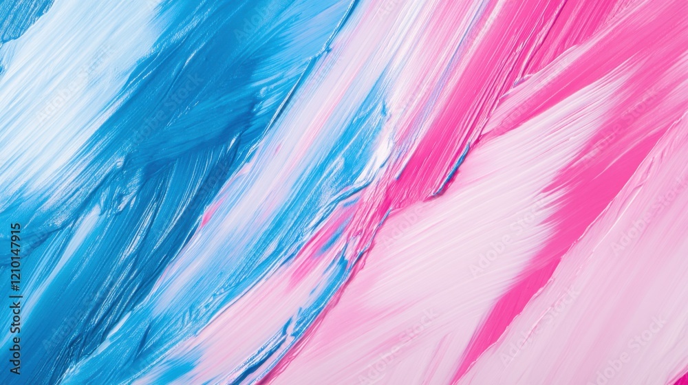 Aufkleber Horizontal lines of soft pencil strokes in blue and pink create a calming abstract background that invites creativity and imagination