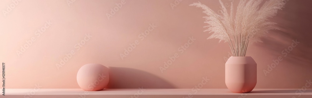 Aufkleber soft coral tones create a calming atmosphere with minimalistic decor and a touch of nature