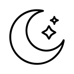 crescent moon icon, crescent moon line art - simple line art of crescent moon, perfect for crescent moon logos and icons