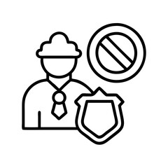 crime prevention icon, crime prevention line art - simple line art of crime prevention, perfect for crime prevention logos and icons