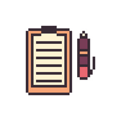 pen and paper pixel art