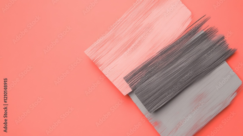Poster negative space design showcasing a pencil on vibrant coral background emphasizing creativity and art