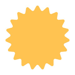 Simple Graphic Sun Icon. Summer Bright Sky Weather Symbol Decorative Element. 