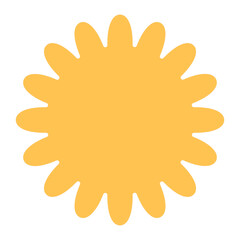 Simple Graphic Flower Icon. Summer Garden Plant Blossom Symbol. Baby Party or Kid Shirt Print Decorative Element.