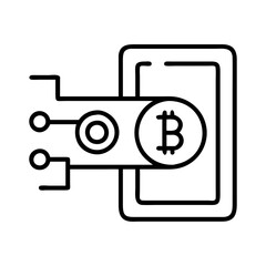 cryptocurrency payment icon, cryptocurrency payment line art - simple line art of cryptocurrency payment, perfect for cryptocurrency payment logos and icons
