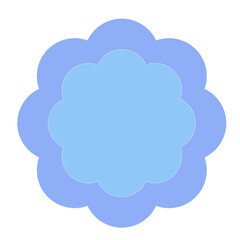 Simple Graphic Flower Icon. Summer Garden Plant Blossom Symbol. Baby Party or Kid Shirt Print Decorative Element.	