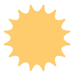 Simple Graphic Sun Icon. Summer Bright Sky Weather Symbol Decorative Element. 