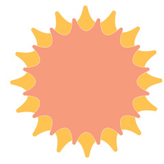 Simple Graphic Sun Icon. Summer Bright Sky Weather Symbol Decorative Element. 