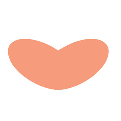 Pink Simple Doodle Hand Drawn Heart Icon. Wedding or Valentine Day Greeting Card Decoration Design Element.	
