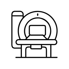 ct scanner icon, ct scanner line art - simple line art of ct scanner, perfect for ct scanner logos and icons