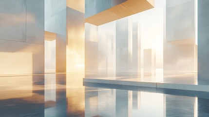 Fototapeta premium Abstract Concrete Structure Reflecting Sunlight