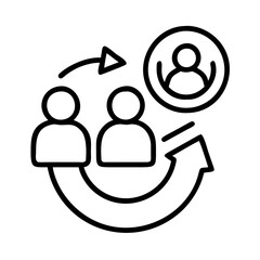 customer retention icon, customer retention line art - simple line art of customer retention, perfect for customer retention logos and icons