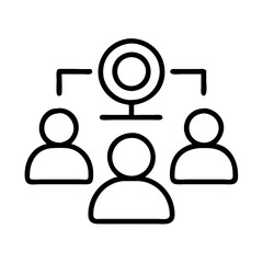 customer segmentation icon, customer segmentation line art - simple line art of customer segmentation, perfect for customer segmentation logos and icons
