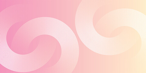 Minimalist banner background, pastel colorful, pink and yellow gradations. Circle effect style geometric,
