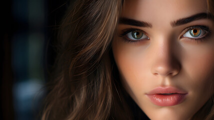 Obraz premium Ethereal Woman with Captivating Blue Eyes