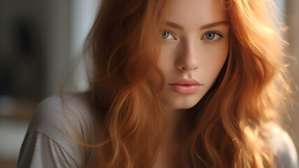 Naklejka premium Serene Redhead Portrait