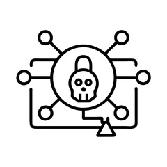 cyberattack icon, cyberattack line art - simple line art of cyberattack, perfect for cyberattack logos and icons