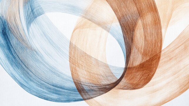Abstract pencil strokes create swirling patterns in muted brown tones with hints of blue
