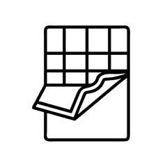 dark chocolate icon, dark chocolate line art - simple line art of dark chocolate, perfect for dark chocolate logos and icons