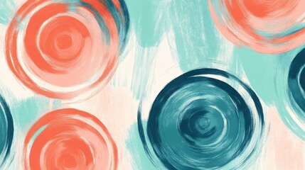 Vibrant circular strokes create a captivating abstract backdrop in soft hues