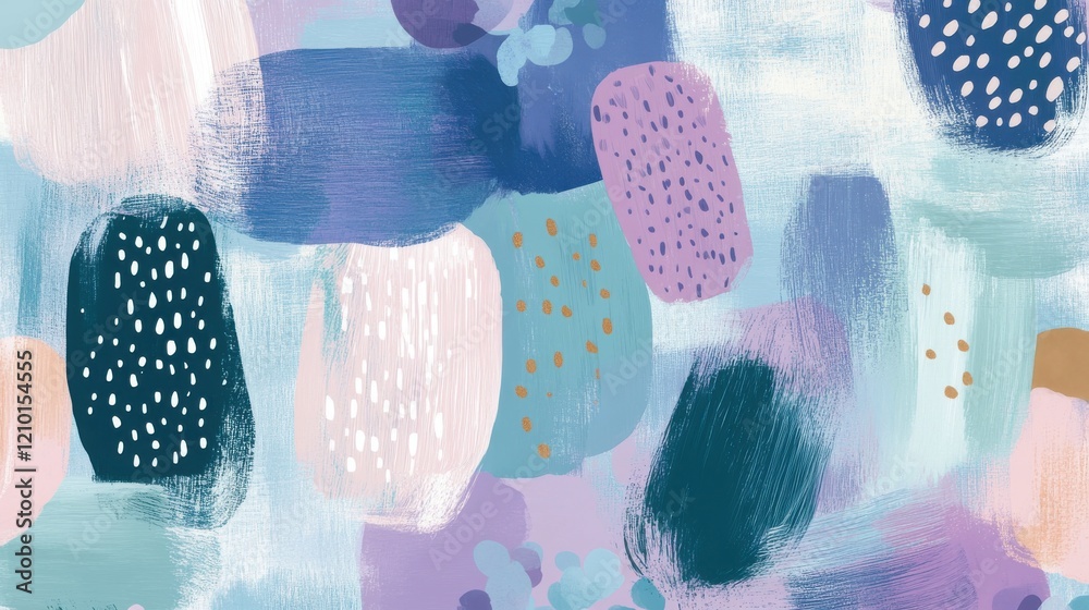 Poster abstract dotted design featuring lavender tones and textured patterns, perfect for contemporary deco