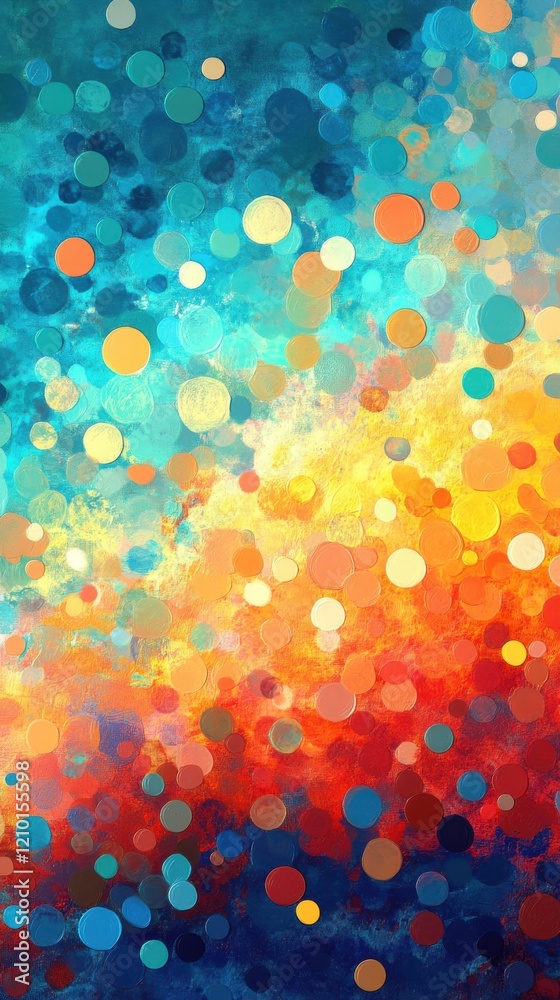 Leinwandbilder vibrant abstract composition with gradient hues showcasing dynamic colors and circular shapes in a h