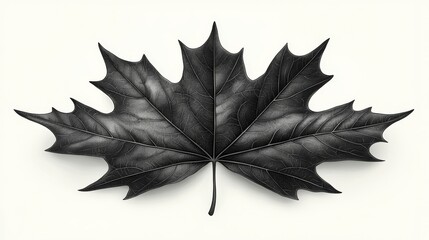Fototapeta premium A leaf hand print on paper with leaf texture on a white background - botanical illustration