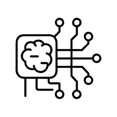 deep learning icon, deep learning line art - simple line art of deep learning, perfect for deep learning logos and icons