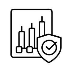 defensive stocks icon, defensive stocks line art - simple line art of defensive stocks, perfect for defensive stocks logos and icons