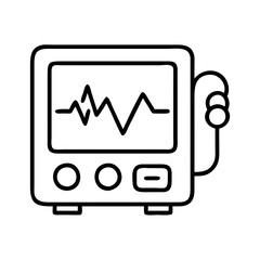 defibrillator icon, defibrillator line art - simple line art of defibrillator, perfect for defibrillator logos and icons