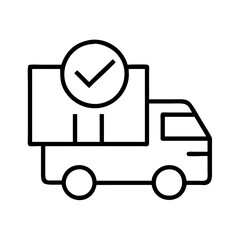 delivery confirmation icon, delivery confirmation line art - simple line art of delivery confirmation, perfect for delivery confirmation logos and icons