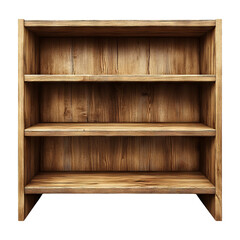 Realistic Oak Bookshelf Isolated with Transparent Background
