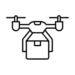 delivery drone icon, delivery drone line art - simple line art of delivery drone, perfect for delivery drone logos and icons