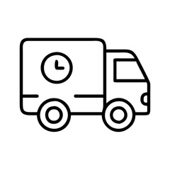 delivery truck icon, delivery truck line art - simple line art of delivery truck, perfect for delivery truck logos and icons