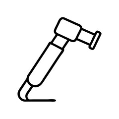 dental drill icon, dental drill line art - simple line art of dental drill, perfect for dental drill logos and icons