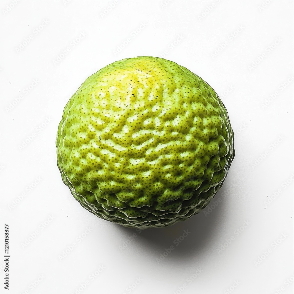 Aufkleber single green lime with textured surface displayed on a light background highlighting its dimpled ext
