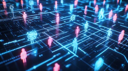 Fototapeta premium Digital Network of Connected People