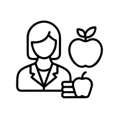 dietitian icon, dietitian line art - simple line art of dietitian, perfect for dietitian logos and icons