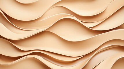 Obraz premium Soft curves and waves create an organic texture in a warm beige color palette with layered paper
