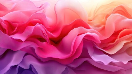 Obraz premium Colorful fabric waves, studio shot, gradient background, design texture